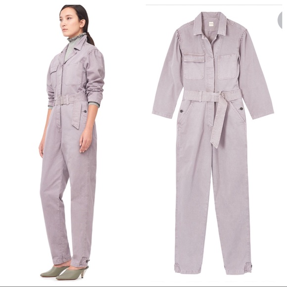 REBECCA TAYLOR Herringbone Twill Jumpsuit Sz M - Picture 3 of 5